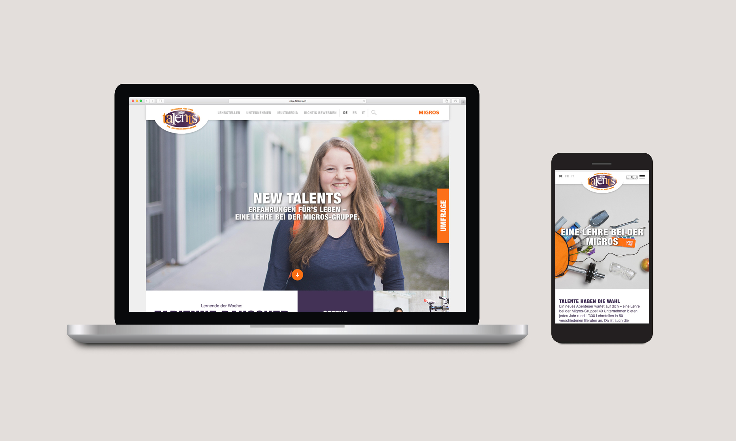 Migros New Talents Webseite